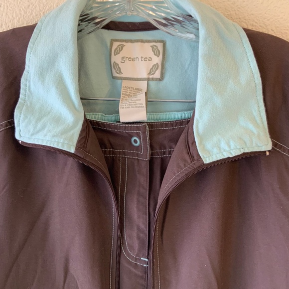 Green Tea Track Suit Brown and Aqua Size Large - Picture 2 of 16